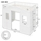 preview thumbnail 12 of 12, Full Wooden House Loft Bed with Ladder & Windows - Durable and Stylish