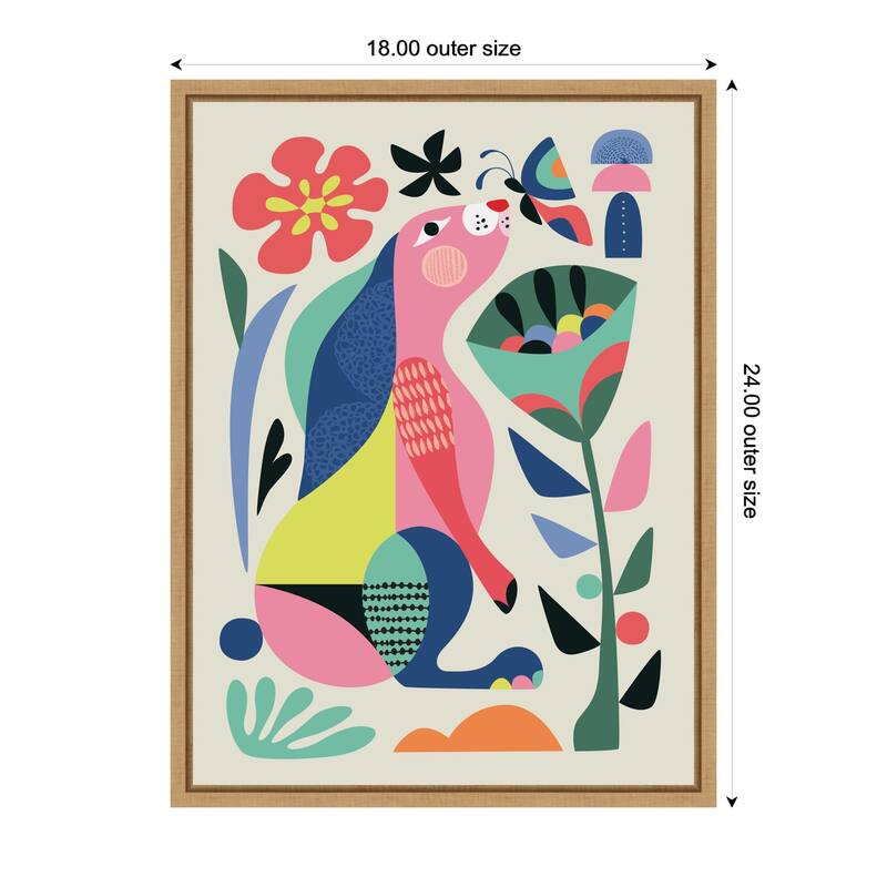Kate and Laurel Sylvie Wild Rabbit Framed Canvas by Rachel Lee