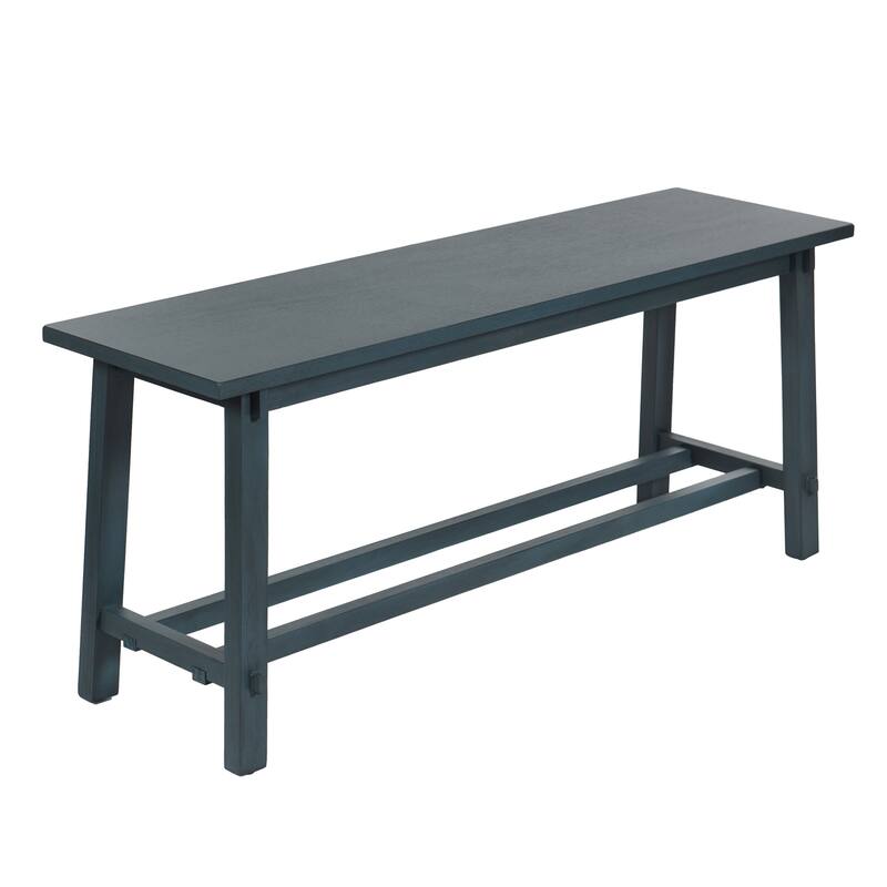 StyleCraft Mabel Slatted Utility Bench - 11.8" D x 42" W x 18" H - Midnight Blue