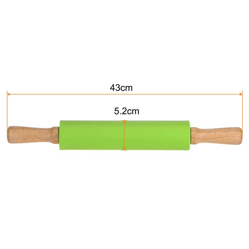 Silicone Rolling Pins for Baking 43cm x 5.2cm Green - Green