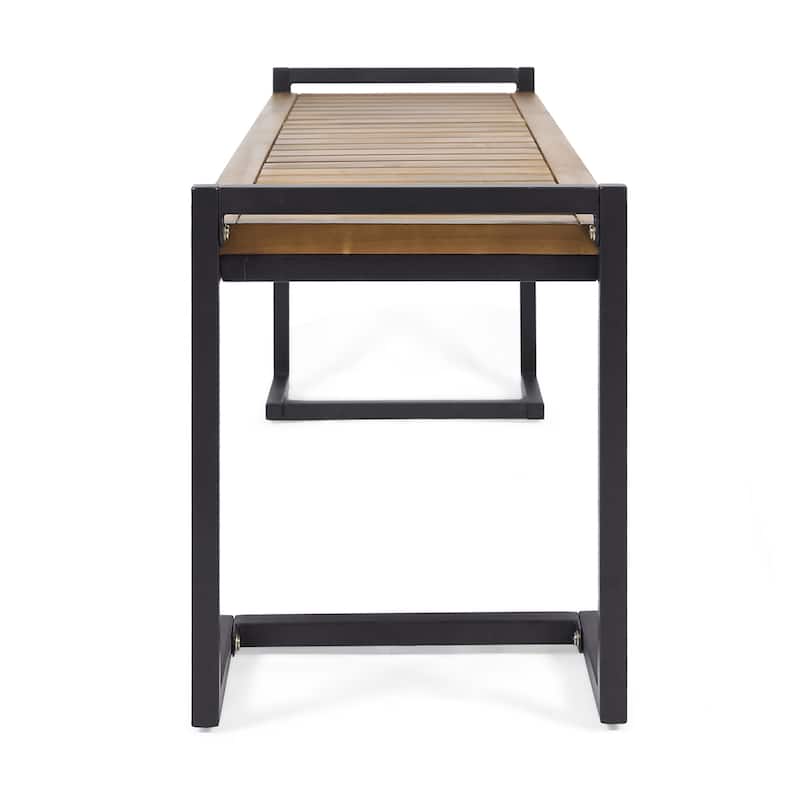 Kuehn Acacia Wood and Iron Bench by Christopher Knight Home