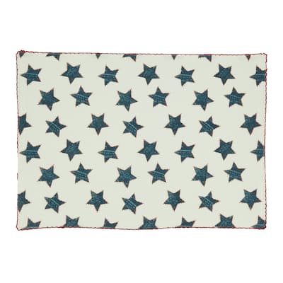 Whipstitch Star Design Table Placemats (Set of 4) - 14"x20"
