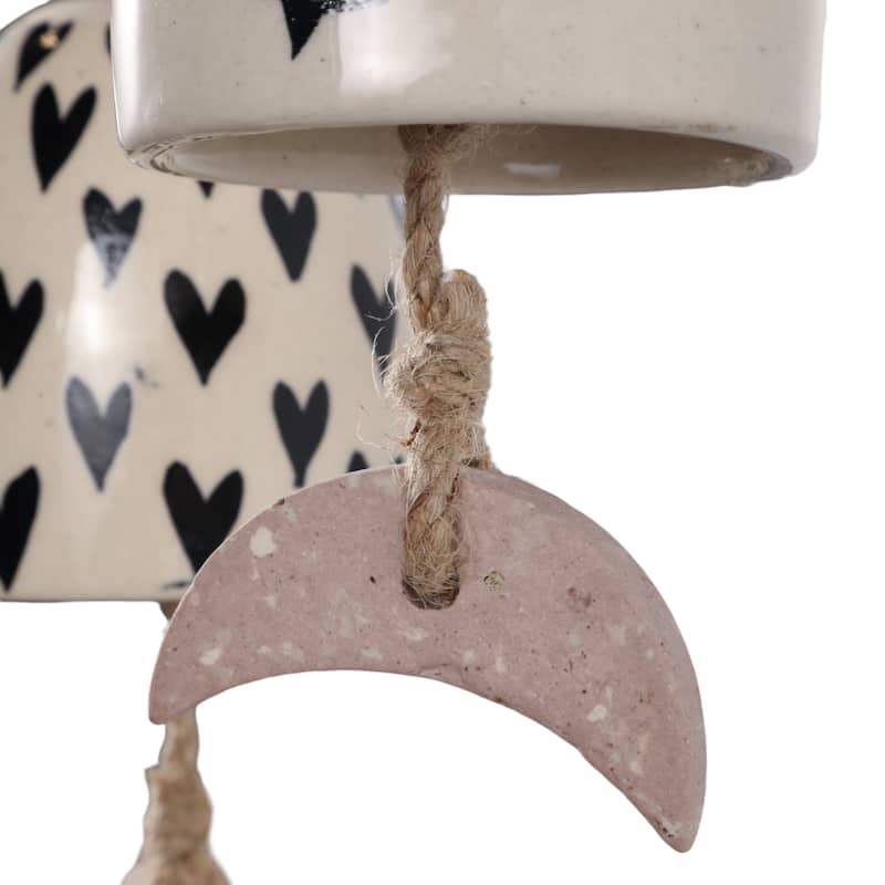Decorative Handcrafted Ceramic Bells Windchimes - Garden Bell Art - 12.0"