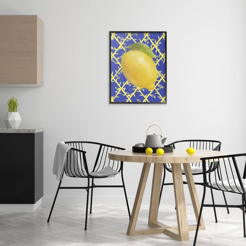 Stupell Bold Lemon over Blue Framed Giclee Art Design By Matthew Piotrowicz