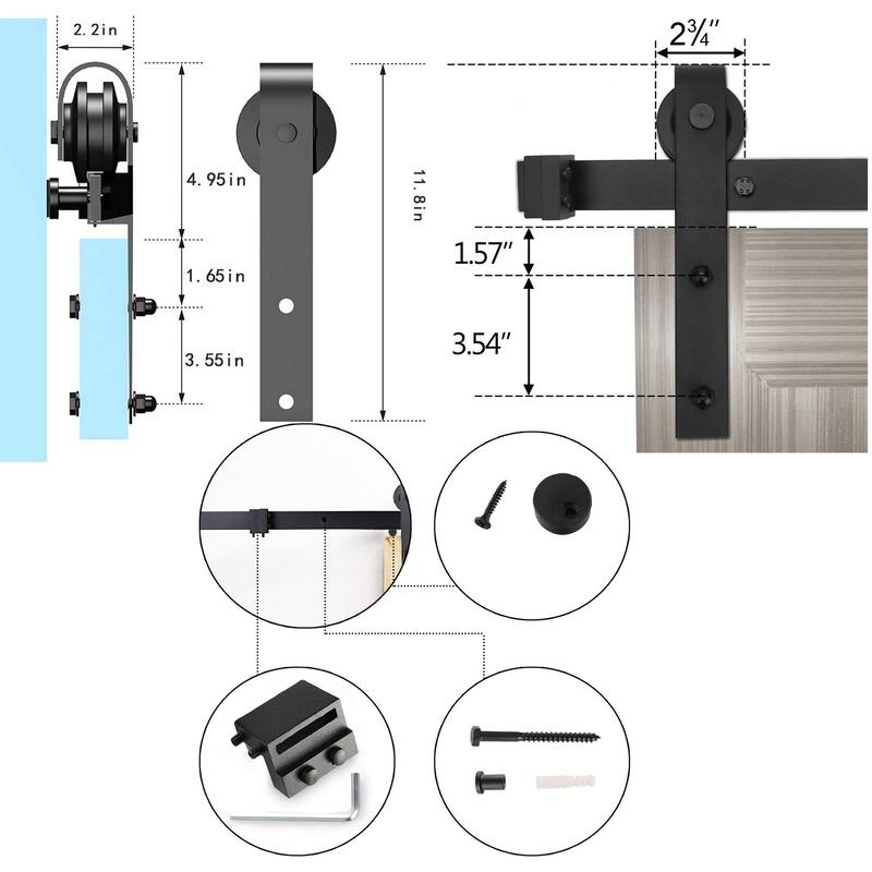 Valusso Design Painted Solid Core Barn Door Ocala White Silver Lines