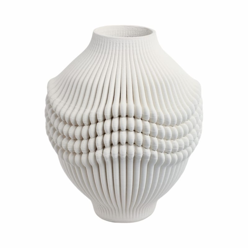 Decorative Vase - Ivory Ceramic 3D Printed Artistic