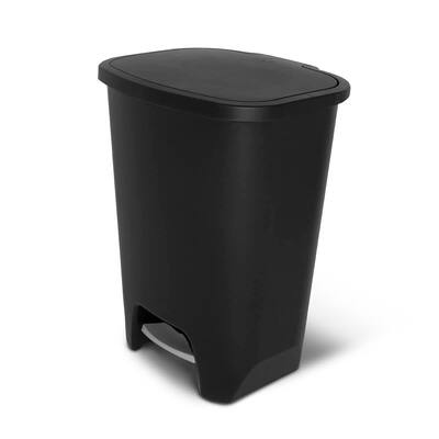 20 Gallon Trash Can - Plastic Kitchen Waste Bin with Odor Protection of Lid - Hands Free with Step On Foot Pedal