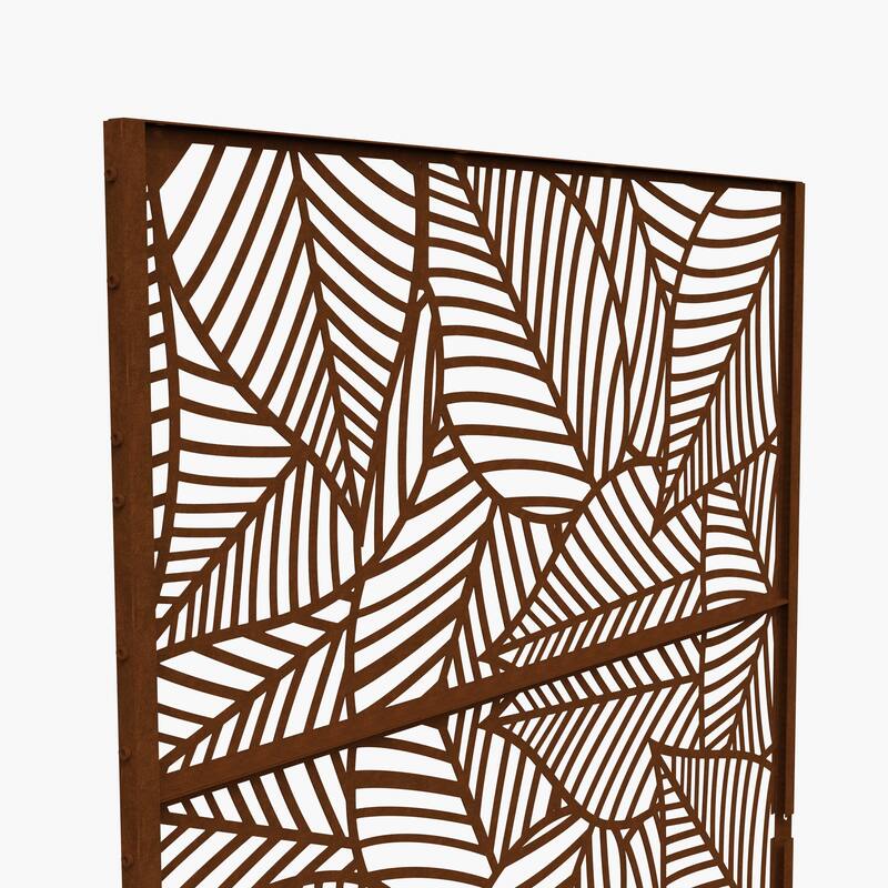 Free Standing Metal Privacy Screen Panel Decorative Outdoor Privacy Screen - 72"H x 47"W