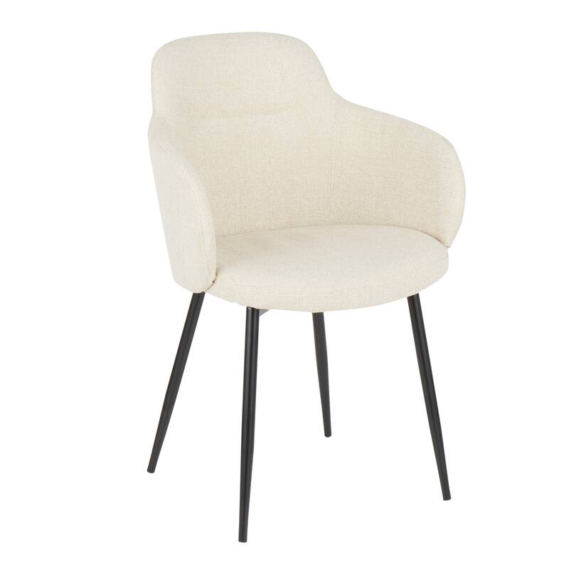 Carson Carrington Iglabo Dining/Accent Chair with Half-Lap Metal Legs (Set of 2) - Cream Fabric/Black Metal
