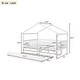 preview thumbnail 7 of 15, Full Size Wooden House Bed with Twin Size Trundle, Kid's Bed