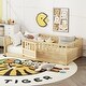 preview thumbnail 2 of 4, Twin Floor Bed, Children's Floor Bed Frame, Montessori Wooden Children's Floor Bed with Natural Wood Support Slats