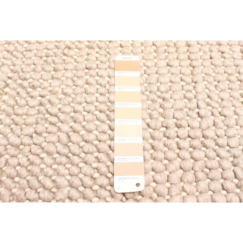 ECARPETGALLERY Braid weave Sienna Tan Wool Rug - 5'3 x 7'7