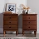 preview thumbnail 17 of 32, Walker Edison Bullrushes Solid Wood 3-Drawer Nightstand, Set of 2 Brown