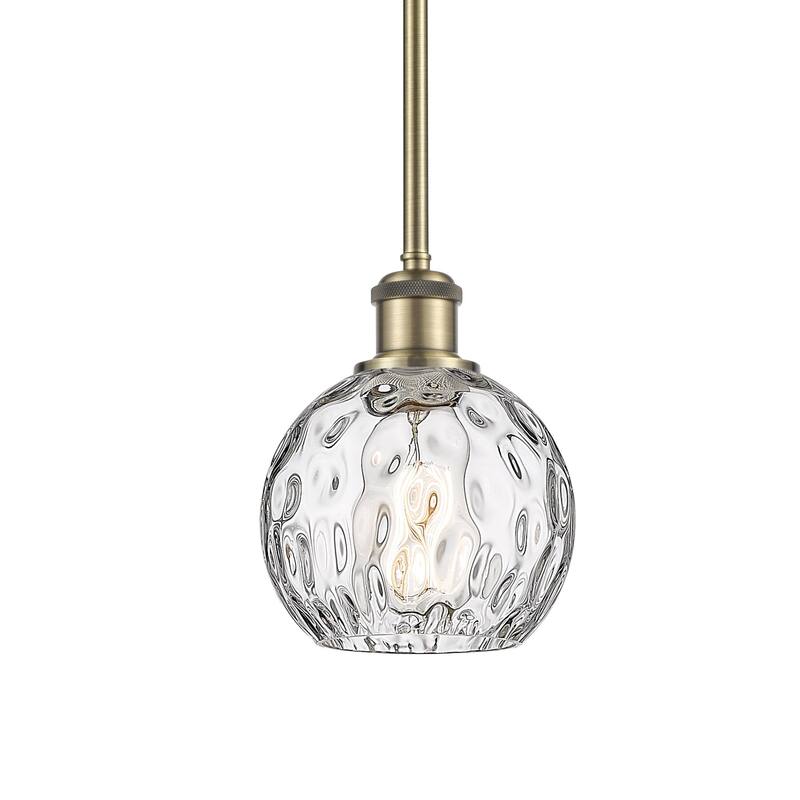 Innovations Lighting 516-1S-8-6 Athens Pendant Athens 6" Wide Mini - Antique Brass / Clear Water Glass