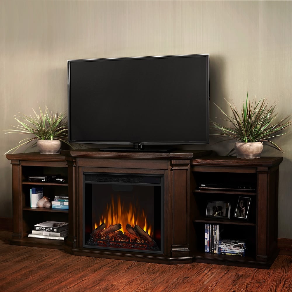 Valmont 74" Electric TV Stand Fireplace by Real Flame