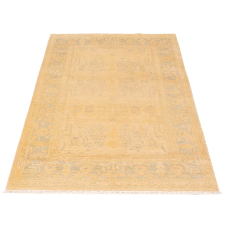 ECARPETGALLERY Hand-knotted Peshawar Oushak Ivory Wool Rug - 5'0 x 7'10