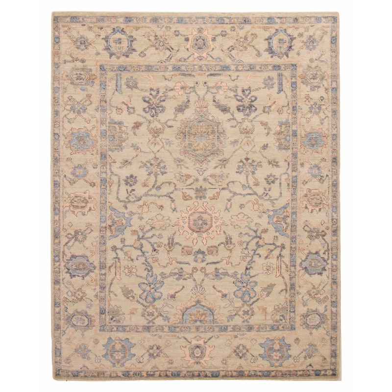 ECARPETGALLERY Hand-knotted Modern Oushak Green Wool Rug - 8'0 x 10'0 - Light Green - 8'0 x 10'0