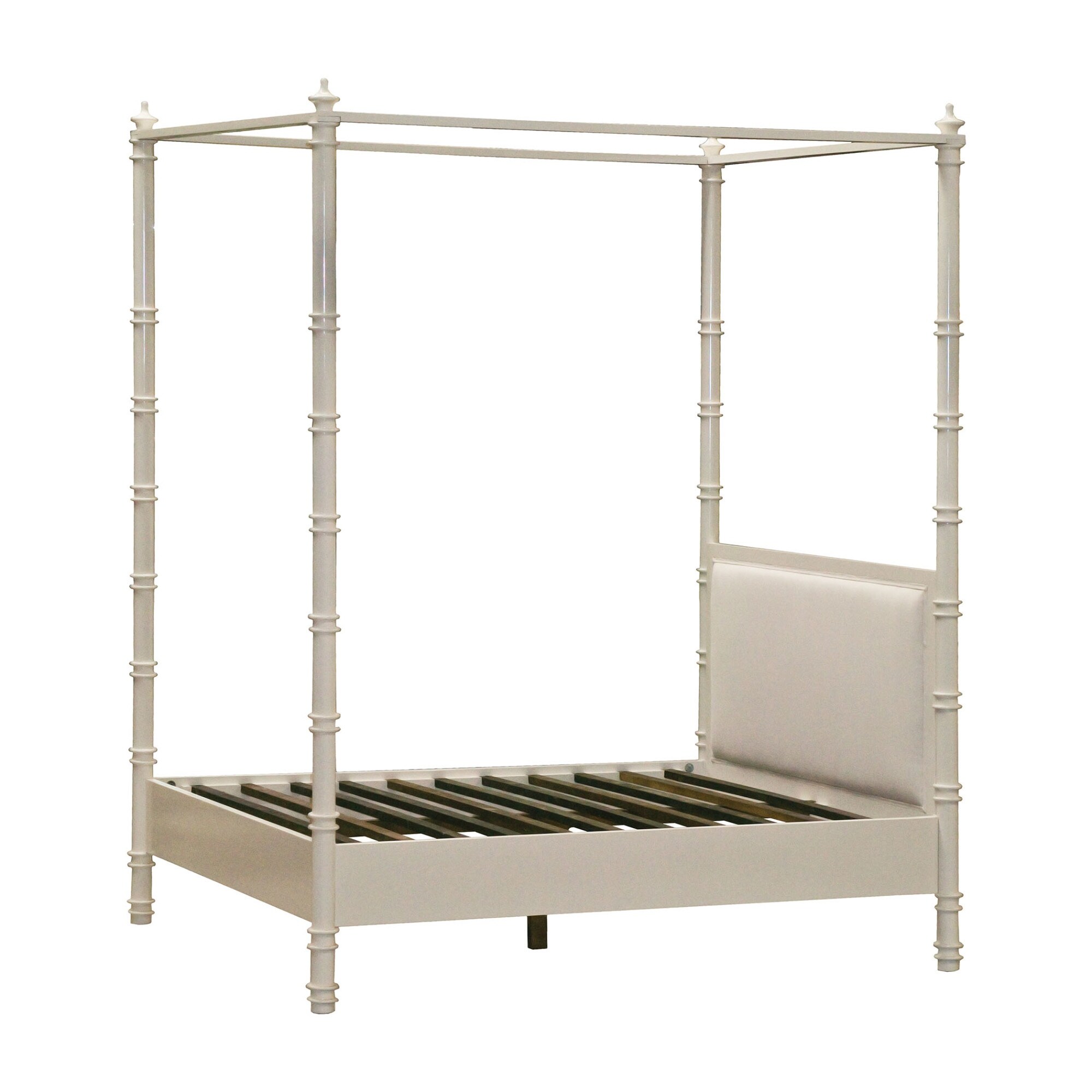 Shop Dimond Home 7011 1525 Forest Queen Wood Canopy Bed Frame With Upholstered Headboard Overstock 27083981