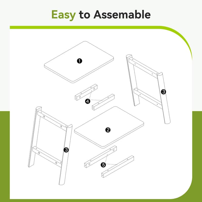 Solid Wood End Tables for Living Room, Farmhouse 2-tier Side Table - 17.72" D x 21.65" W x 23.62" H