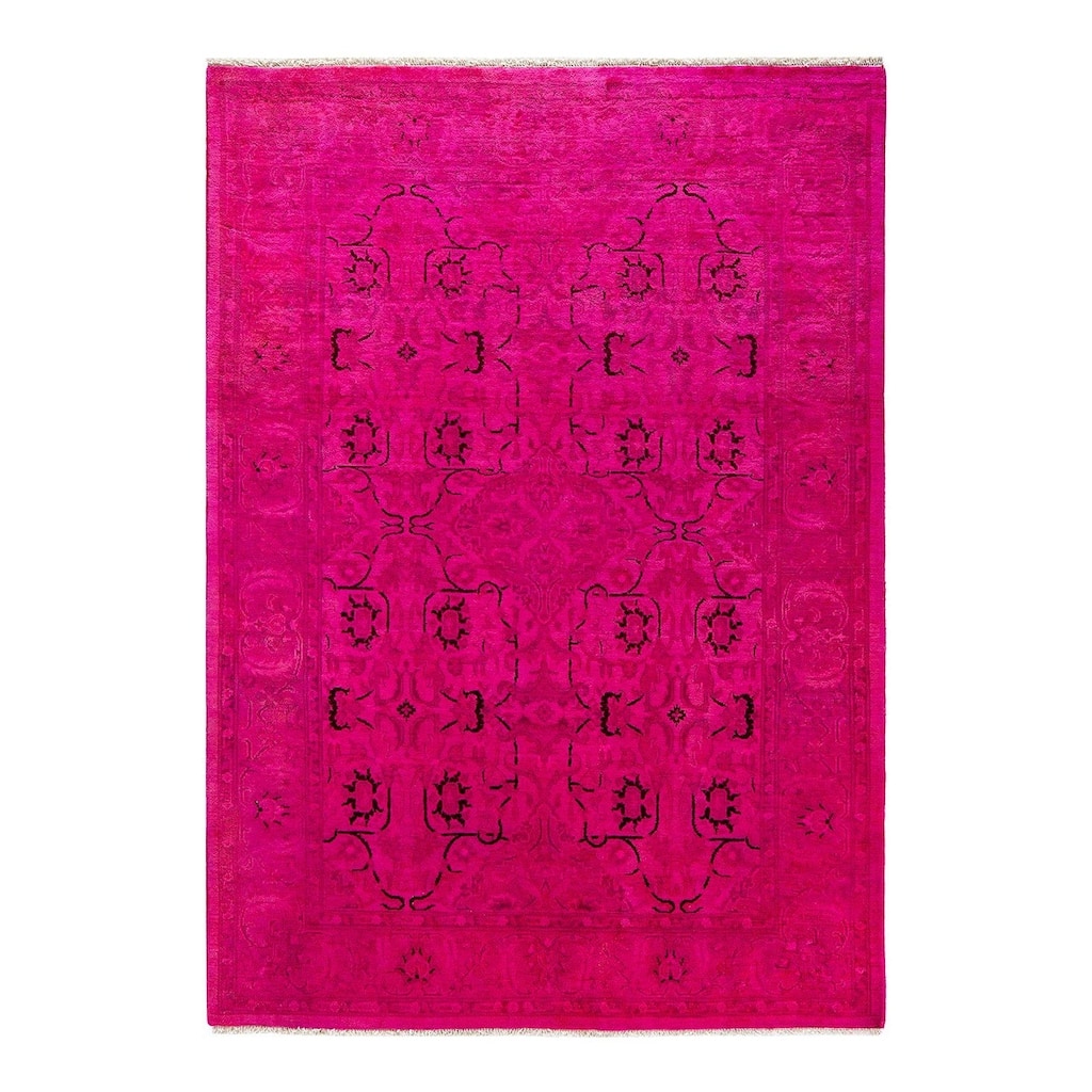 Fine Vibrance, One-of-a-Kind Hand-Knotted Area Rug - Pink, 4' 1" x 5' 10" - 4' 1" x 5' 10"