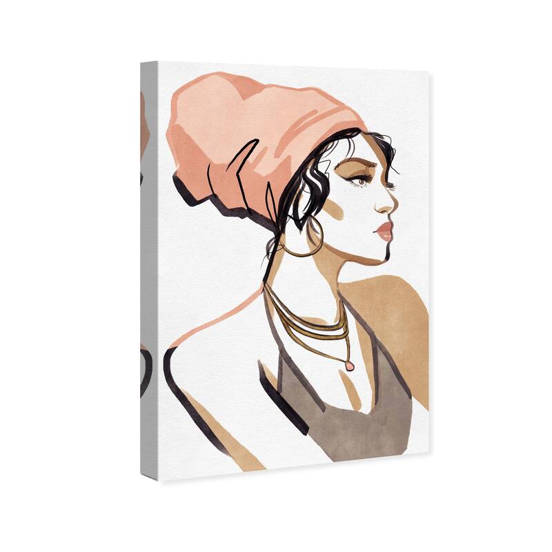 Wynwood Studio Canvas Fashion and Glam Of Ink and Watercolor Simple Blush White and Glam Wall Art Canvas Print