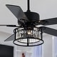preview thumbnail 11 of 11, Cusp Barn 52 Inch Modern Caged Black Ceiling Fan with Light, Crystal Chandelier Fan, Quiet DC Motor Reversible Ceiling Fan