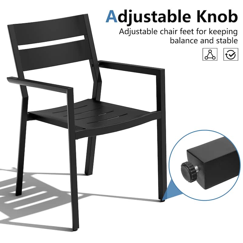 VredHom Outdoor Patio Dining Chairs Aluminum Stackable Armchair