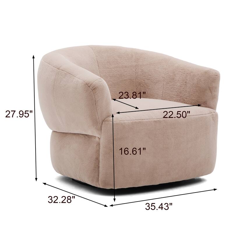 Christopher Knight Home - Plush Modern Swivel Upholstered Club Chair with Ergonomic Barrel Comfort