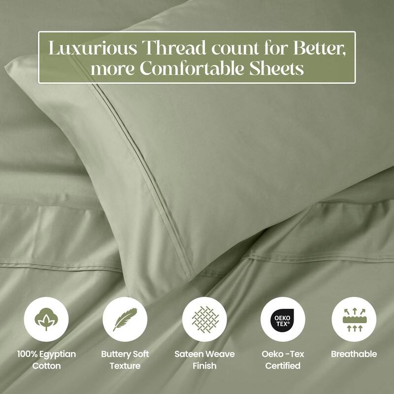 Blue Nile Mills Egyptian Cotton 1100 Thread Count Eco-Friendly Solid Sheet Set