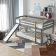 preview thumbnail 5 of 13, Twin Over Twin Solid Wood Bunk Kids Bed Frame with Convertible Slide and Ladder, Safe Design for Bedroom, Easy Assembly, Grey