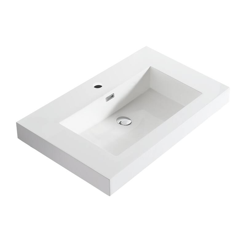 Dowell 18" FTB Resin Bathroom Vanity Basin - 30Wx18Dx6H - White