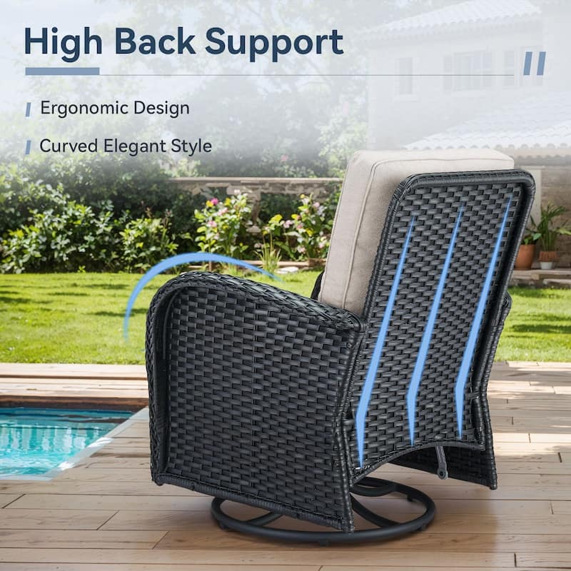 Gymojoy Outdoor Wicker Patio Furniture Loveseat Glider Set