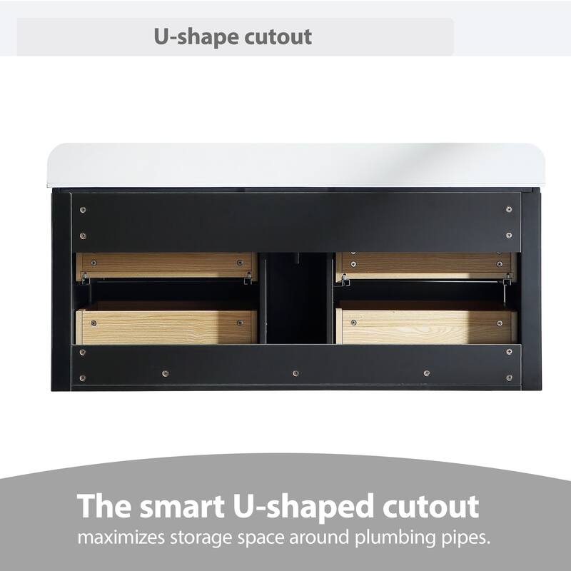 Modland 48" Fluted Floating Vanity with Sink - 48 inch