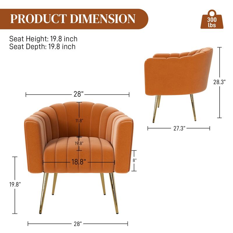 Ouyessir Oversized Modern Upholstered Accent Chair with Tufted Back