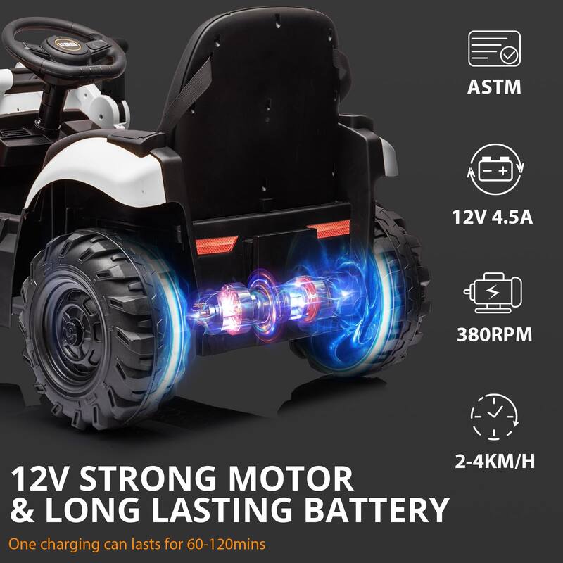 4 in 1 Ride on Excavator with Remote Control, 4 Transformable Forms Kids Excavator Digger
