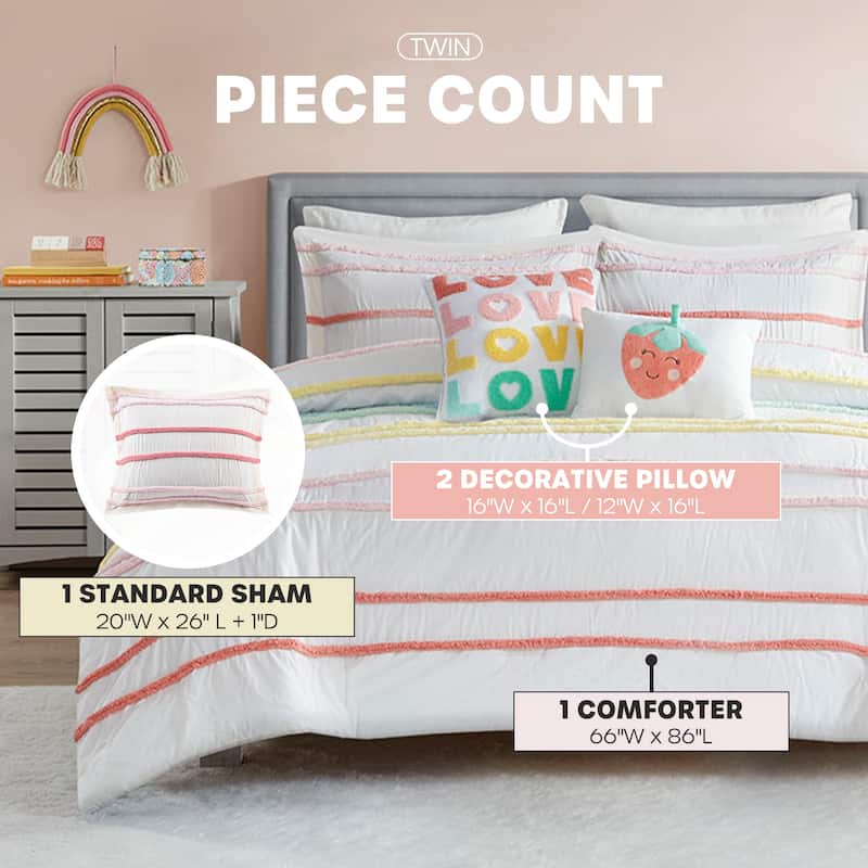 Mackenzie Cotton Comforter Set with Chenille Trim by Intelligent Design Kids