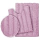 Clara Clark Chenille Extra Soft and Absorbent Bath Mat - Non Slip Fast Drying Bath Rug Set - Medium 20x32 / Contour 22x19 / Seat 18.5x19.5 - Lilac