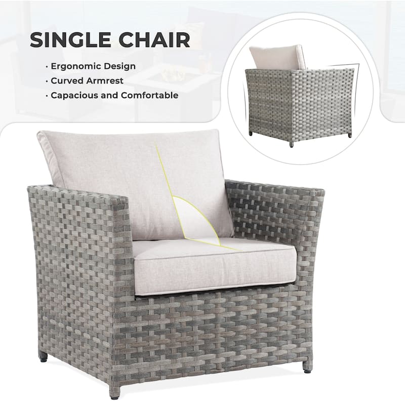 HOOOWOOO 9-piece Handwoven Wicker Patio Sectional Set with Swivel Rocking Chair
