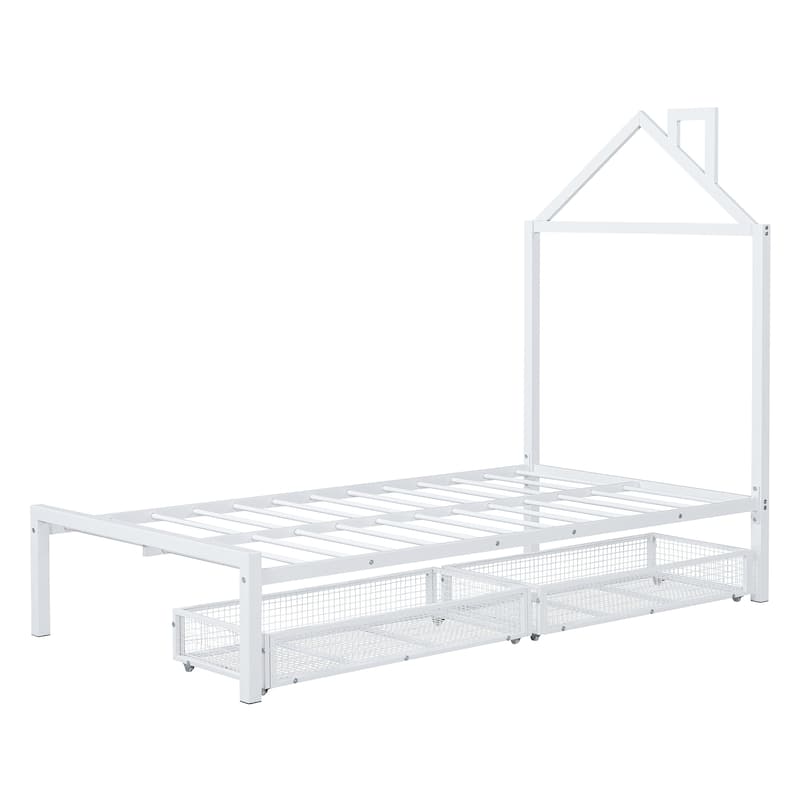 Metal Platform Bed with two drawers