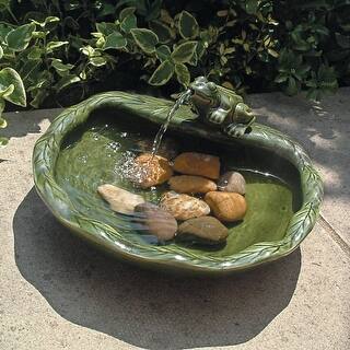 Top Rated Smart Solar Outdoor Fountains Online At Smart Solar 22300r01 Ceramic Frog Fountain Glazed Green