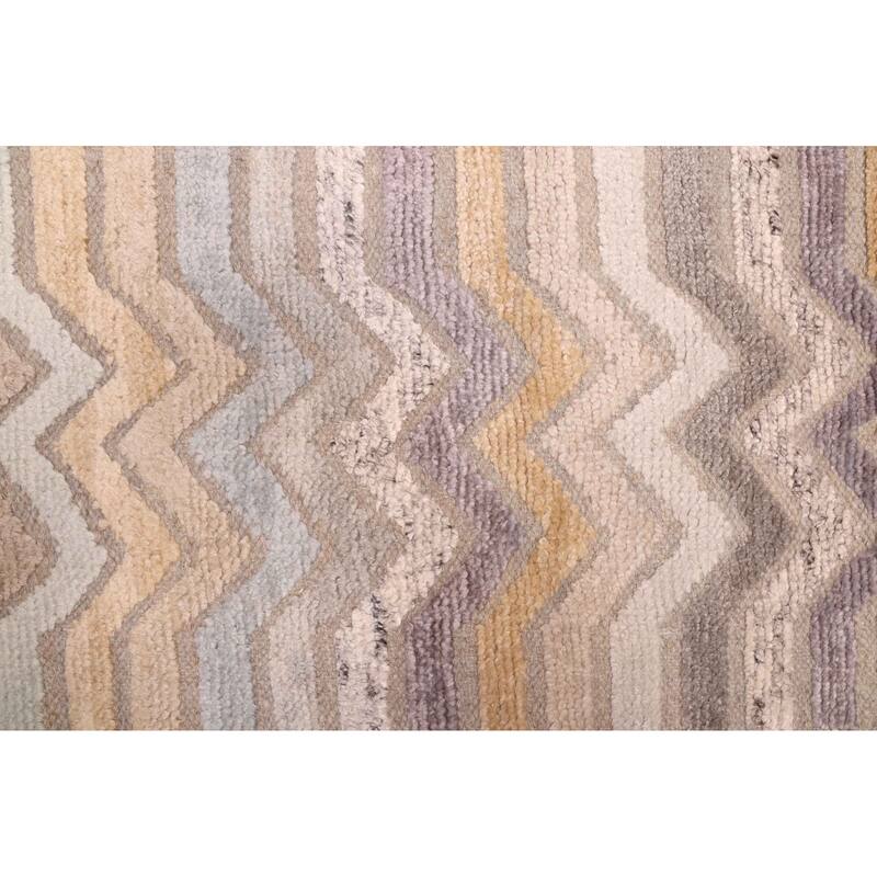 ECARPETGALLERY Hand-knotted Tangier Taupe Silk, Wool Rug - 9'2 x 11'9