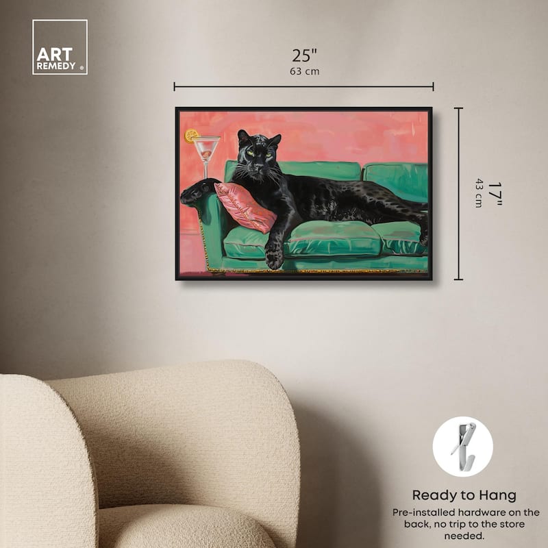 Lounging Panther Canvas by Art Remedy