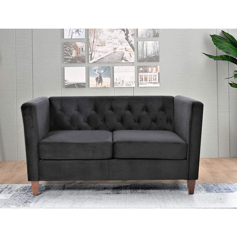 Lisette Velvet 2PCs Living Room Set Sofa & Loveseat