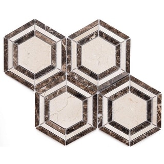 Santorini 4x4 Marble Hexagon Mosaic Tile - Floor, Wall & Backsplash