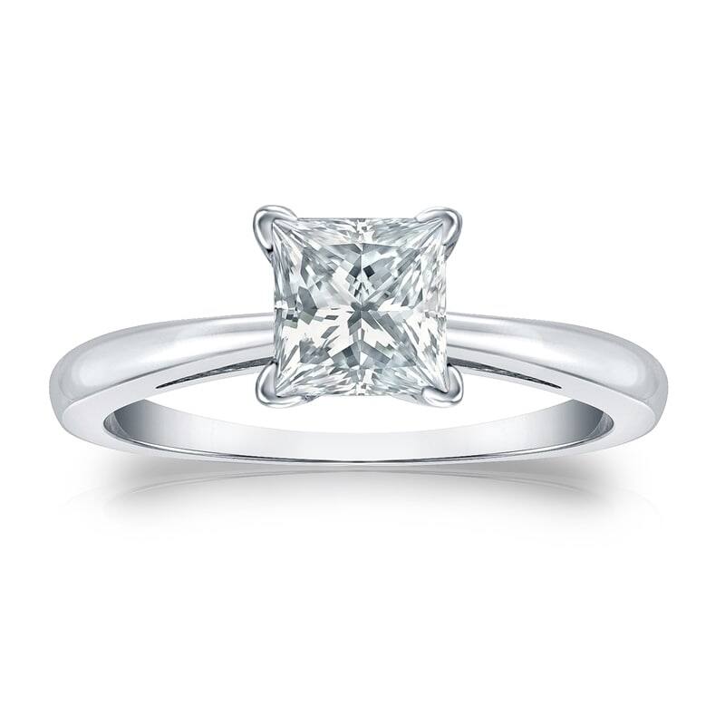 Auriya 3/4ctw Princess-Cut Solitaire Diamond Engagement Ring 14k Gold GIA Certified
