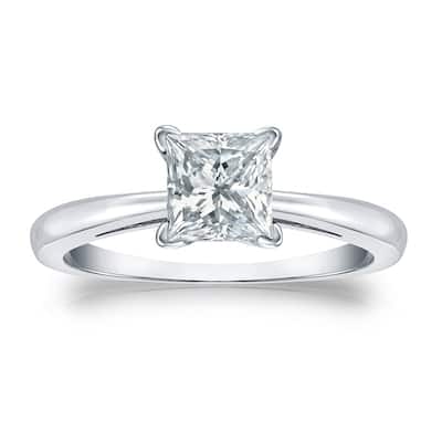Auriya 3/4ctw Princess-Cut Solitaire Diamond Engagement Ring 14k Gold GIA Certified