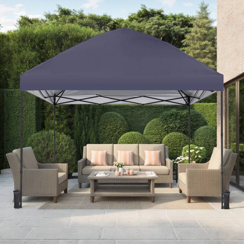 10' x 10' Pop Up Canopy Tent,Outdoor Canopy Tent for Event, Parties, Camping Portable Easy with Carry Bags - Tan
