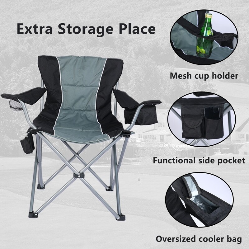 Folding camping chair with cup 2025 holder