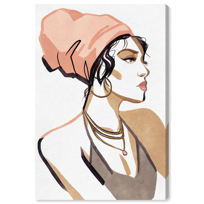 Wynwood Studio Canvas Fashion and Glam Of Ink and Watercolor Simple Blush White and Glam Wall Art Canvas Print