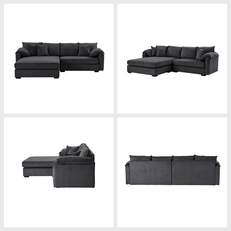 Cesare Modern 2-Piece Reversible Cushions Sectional with Storage by HULALA HOME